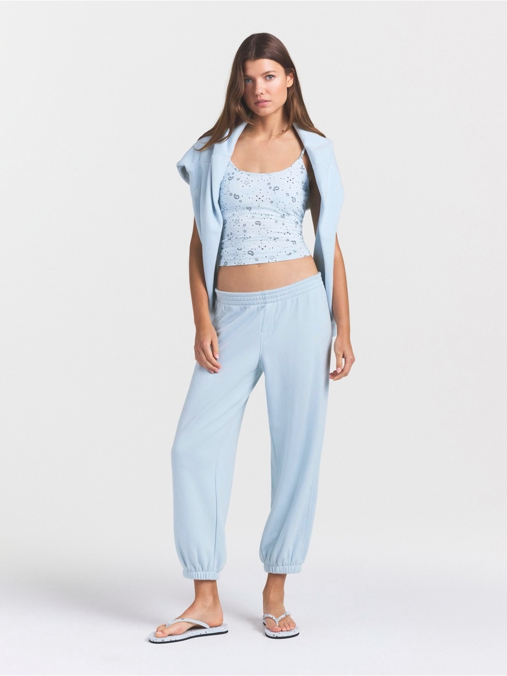 SKIMS Powder Blue Drapery French Terry Jogger | Size L | Excellent condition